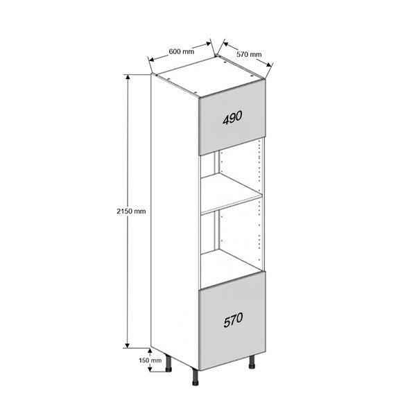 600 Tall Height Single Oven Housing Cabinet & 450 Microwave