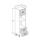 600 Tall Height Single Oven Housing Cabinet & 450 Microwave with 2-Drawers