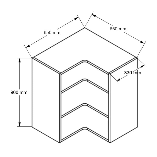 650mm Tall Wall Corner Cabinet
