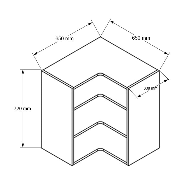 650mm Wall Corner Cabinet