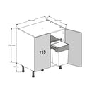 700 Highline Double Base Cabinet with Undersink Bin