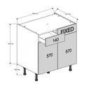 800 1-Drawer Double Base Cabinet (Left)