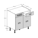 800 1-Drawer Double Base Cabinet (Right)