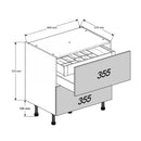 800 3-Drawer Base Cabinet with Inner Cutlery Drawer