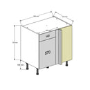 800 Drawerline Corner Base Cabinet with 400 Door & Drawer (Right)