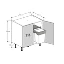 800 Highline Double Base Cabinet with Undersink Bin