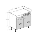 900 1-Drawer Double Base Cabinet (Left)