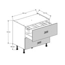 900 3-Drawer Base Cabinet with Inner Cutlery Drawer