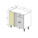 900 Drawerline Corner Base Cabinet with 450 Door & Drawer (Left)