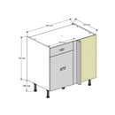 900 Drawerline Corner Base Cabinet with 450 Door & Drawer (Right)