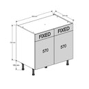 900 Dummy Drawerline Double Base Cabinet