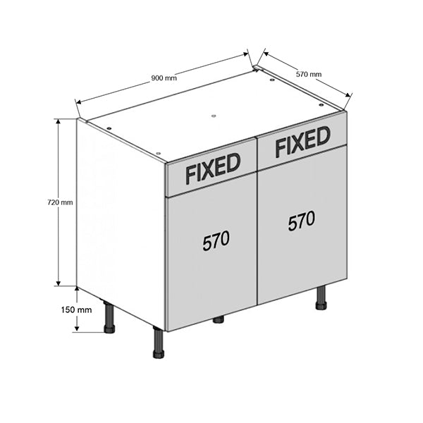 900 Dummy Drawerline Double Base Cabinet