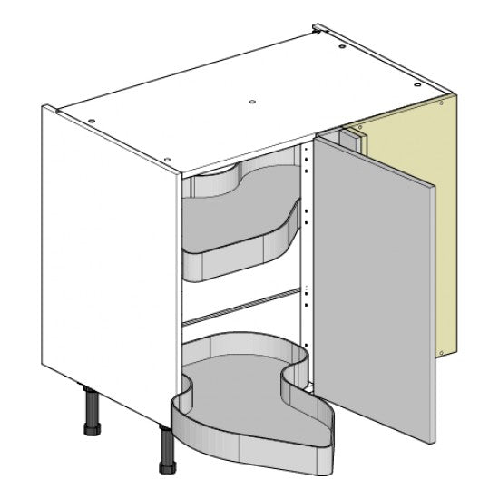 900 Highline Corner Base Cabinet (Right) with 450 Door & Nuvola Corner Storage