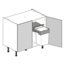 900 Highline Double Base Cabinet with Undersink Bin