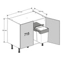 900 Highline Double Base Cabinet with Undersink Bin