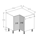 950 x 950 L-Shape Corner Base Cabinet