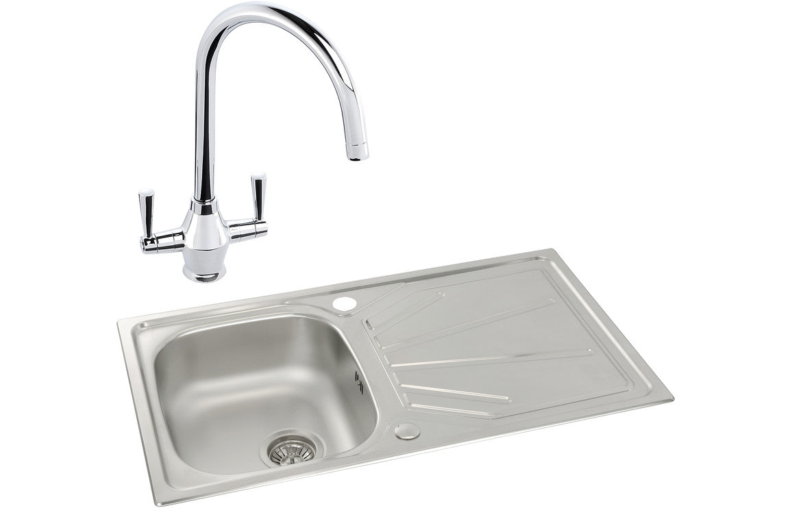 Abode Trydent 1B Inset Stainless Steel Sink & Astral Tap Pack UK