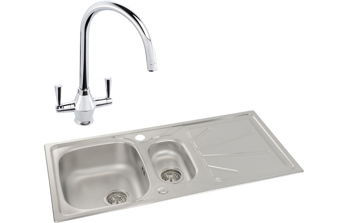 Abode Trydent 1.5B Inset Stainless Steel Sink & Astral Tap Pack UK