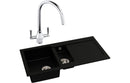 Abode Xcite 1.5B & Drainer Granite Inset Sink - Grey Metallic
