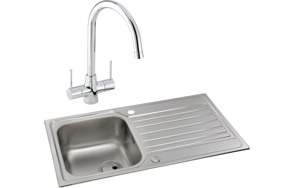 Abode Connekt 1B Inset Stainless Steel Sink & Nexa Tap Pack