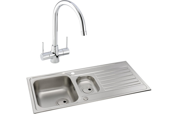 Abode Connekt 1.5B Inset Stainless Steel Sink & Nexa Tap Pack