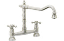Abode Melford Bridge Mixer Tap - Brushed Nickel