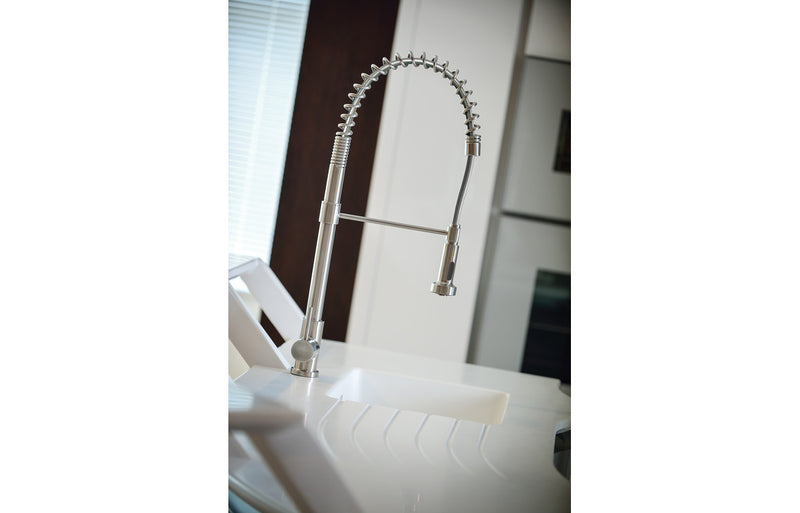 Abode Stalto Professional Mixer Tap with Pull Out - Stainless Steel