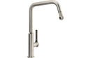 Abode Hex Single Lever Mixer Tap with Pull Out - Brushed Nickel