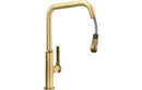 Abode Hex Single Lever Mixer Tap with Pull Out - Antique Brass