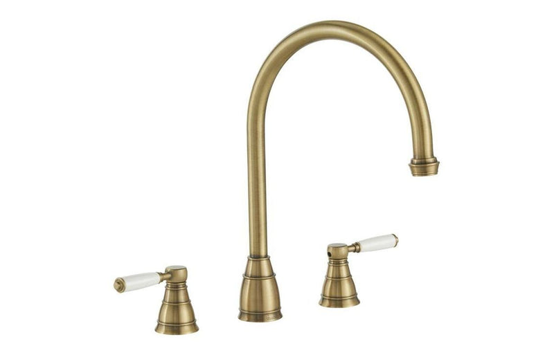 Abode Oxbury 3 Part Mixer Tap - Antique Brass