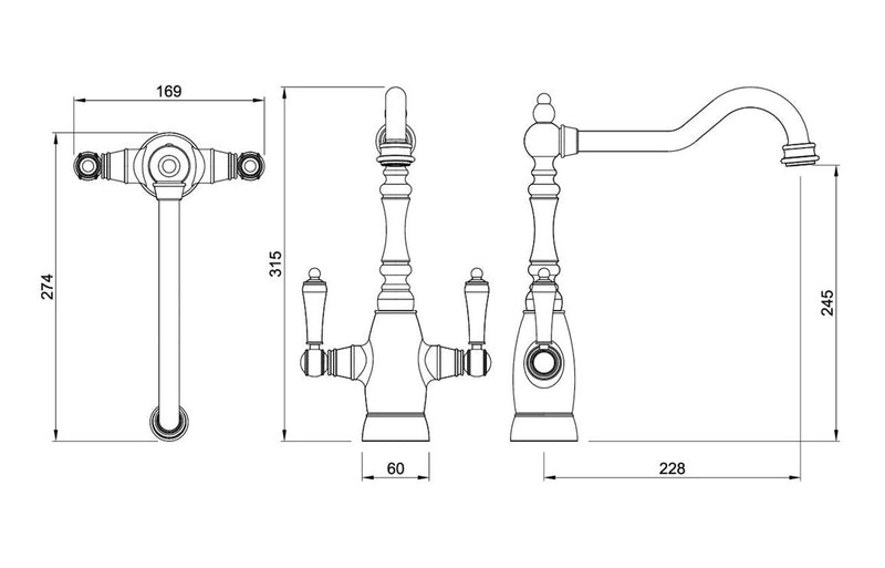 Abode Mayenne Monobloc Mixer Tap - Chrome