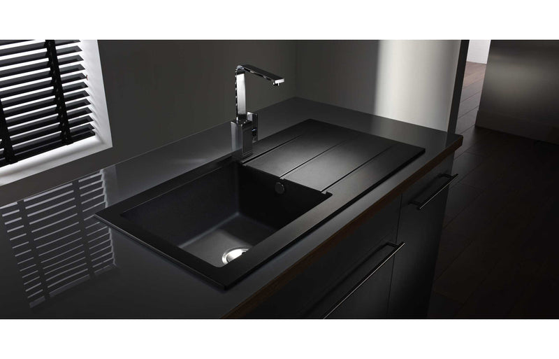 Abode Zero 1B & Drainer Granite Inset Sink - White