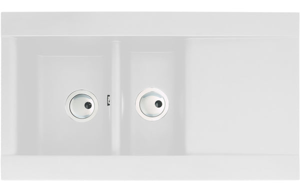 Abode Aspekt 1.5B & Drainer Granite Inset Sink - White