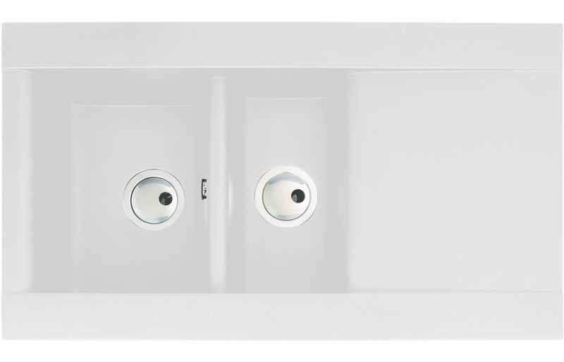 Abode Aspekt 1.5B & Drainer Granite Inset Sink - White