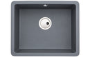 Abode Matrix Sq GR15 Large 1B Granite Inset/Undermount Sink - Grey Metallic