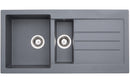 Abode Xcite 1.5B & Drainer Granite Inset Sink - Frost White
