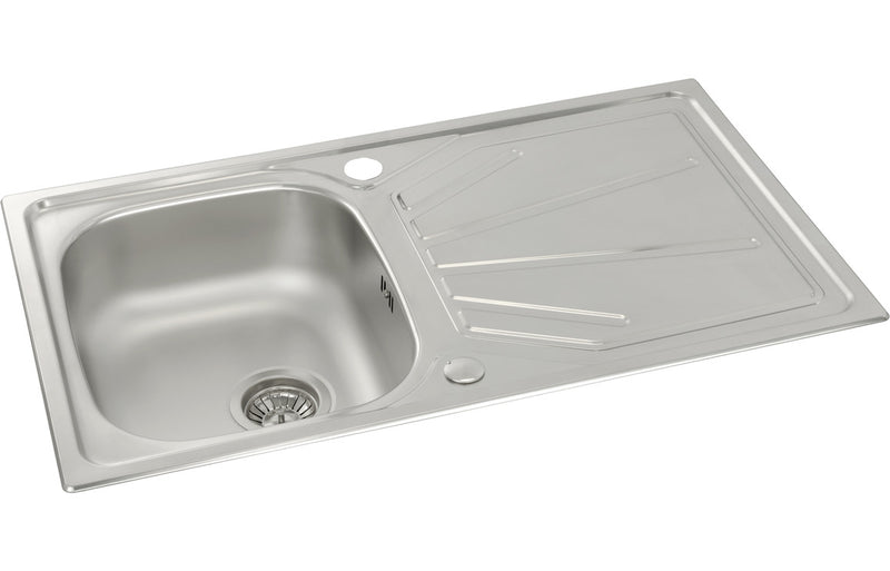 Abode Trydent 1B & Drainer Inset Sink - Stainless Steel