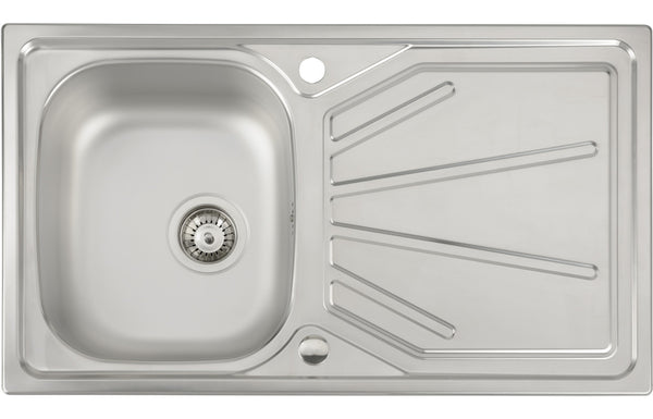 Abode Trydent 1B & Drainer Inset Sink - Stainless Steel