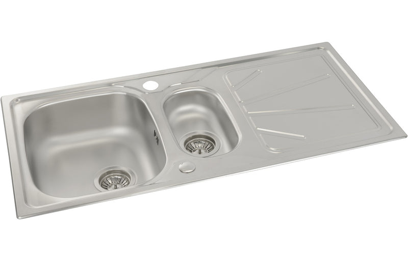 Abode Trydent 1.5B & Drainer Inset Sink - Stainless Steel