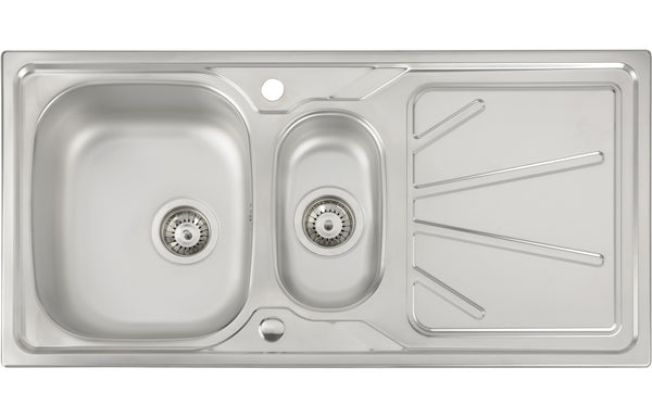 Abode Trydent 1.5B & Drainer Inset Sink - Stainless Steel