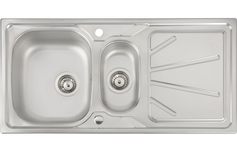 Abode Trydent 1.5B & Drainer Inset Sink - Stainless Steel