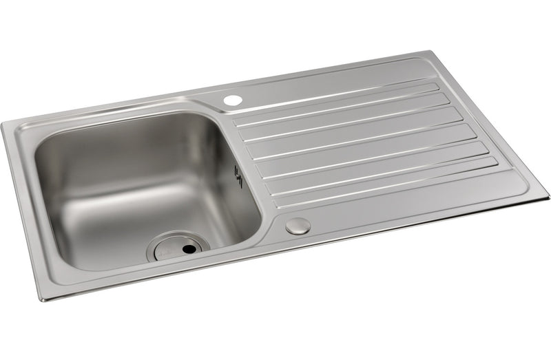 Abode Connekt 1B & Drainer Inset Sink - Stainless Steel