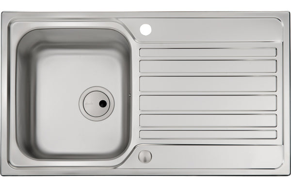 Abode Connekt 1B & Drainer Inset Sink - Stainless Steel