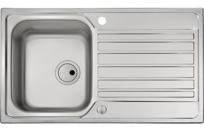 Abode Connekt 1B & Drainer Inset Sink - Stainless Steel