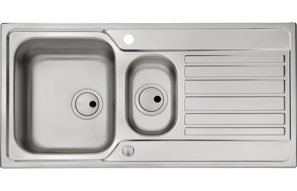 Abode Connekt 1.5B & Drainer Inset Sink - Stainless Steel