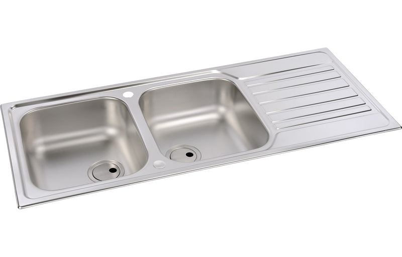 Abode Connekt 2B & Drainer Inset Sink - Stainless Steel