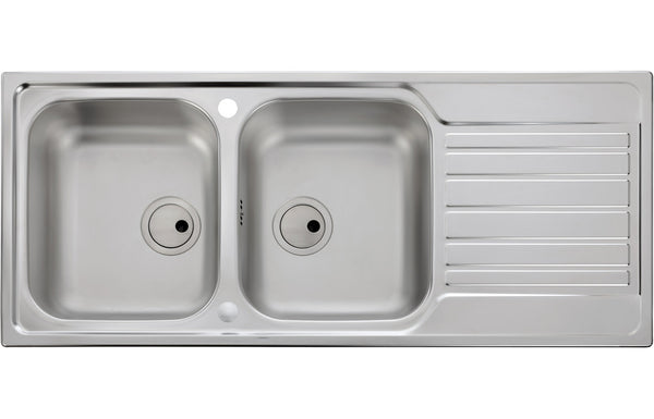 Abode Connekt 2B & Drainer Inset Sink - Stainless Steel