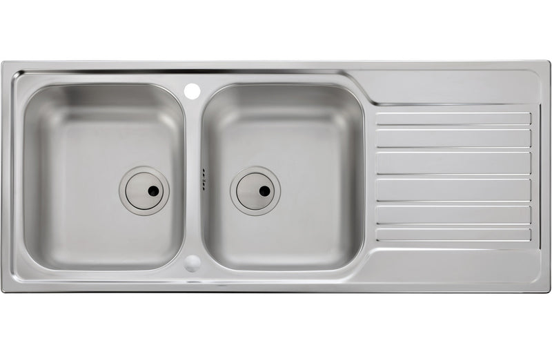 Abode Connekt 2B & Drainer Inset Sink - Stainless Steel