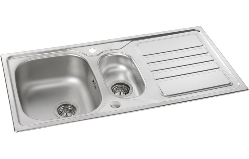Abode Mikro 1.5B & Drainer Inset Sink (Boxed inc. wastes) - Stainless Steel