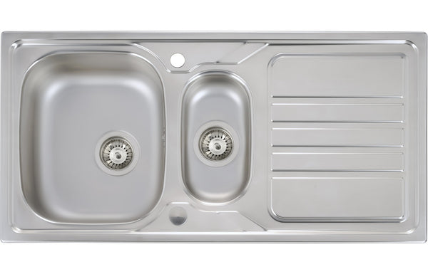 Abode Mikro 1.5B & Drainer Inset Sink (Boxed inc. wastes) - Stainless Steel